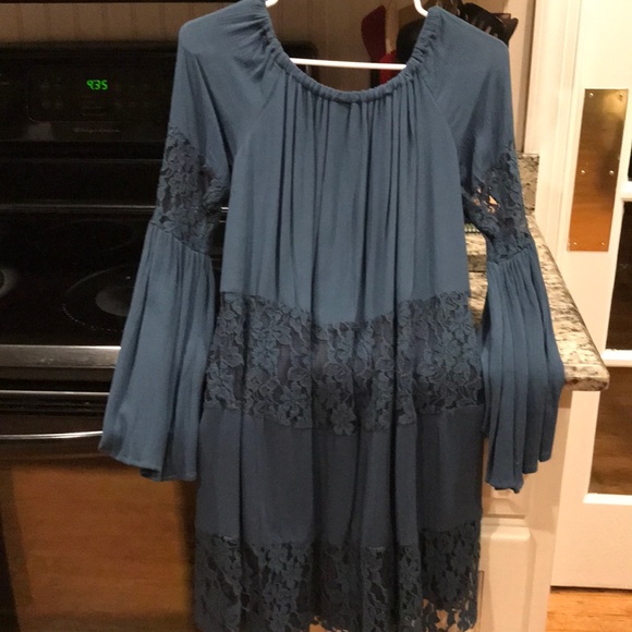 Mimi Chica Dresses & Skirts - Cute  slate blue lace dress